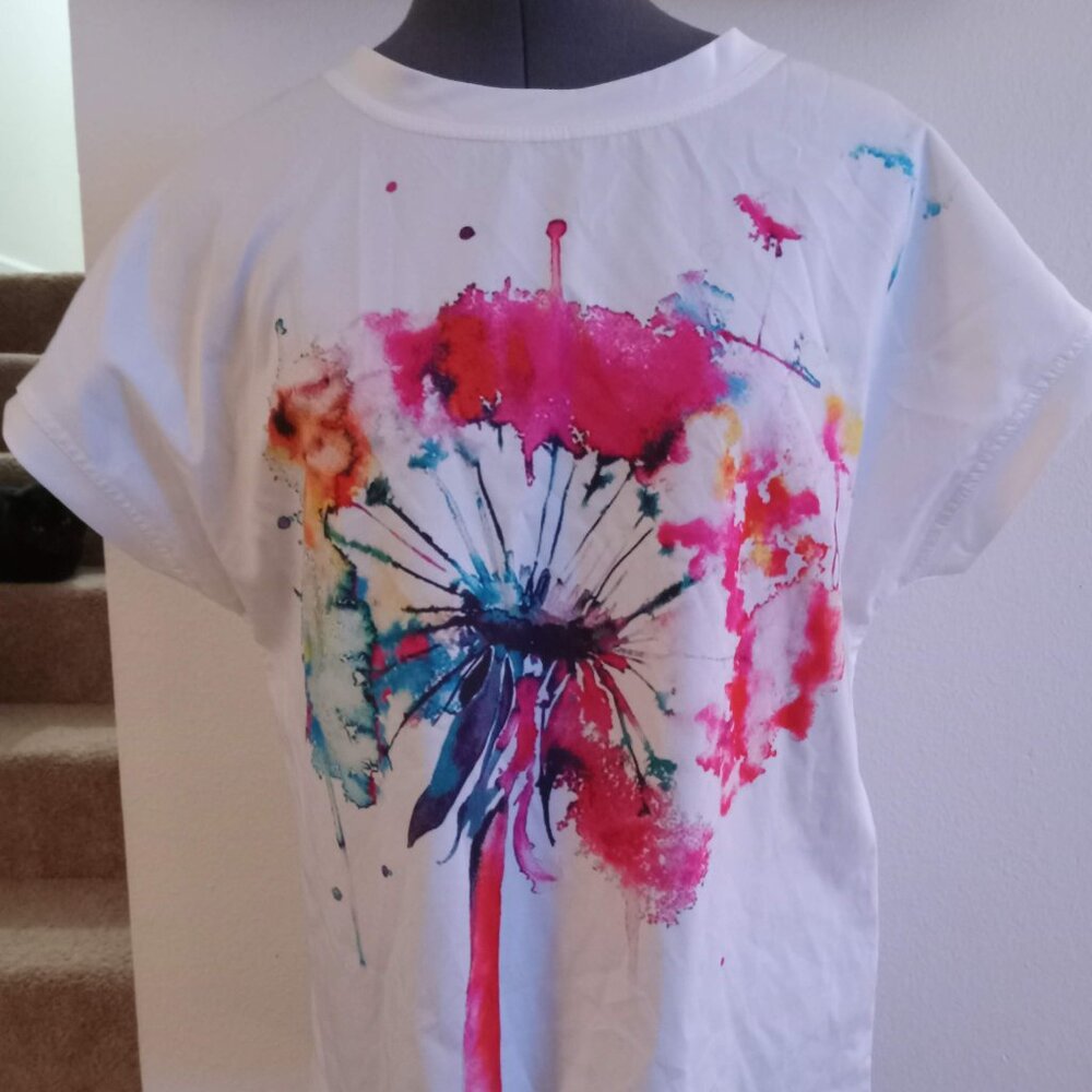 Water Color‎ Painted Dandelion T-shirt